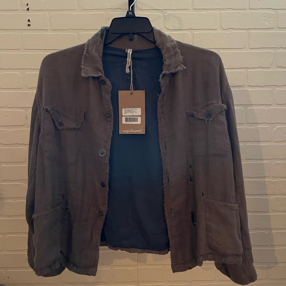 Magnolia Pearl Woven Cotton Buffalo Soldier Jacket in Peace O/S NWT